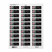 Roze roze bloem-labels voor het retouradres etiket (Full Sheet)