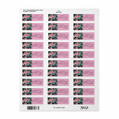 Roze roze bloem-labels voor het retouradres etiket (Full Sheet)