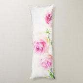 Roze roze bloem lichaamskussen (Achterkant (Verticaal))