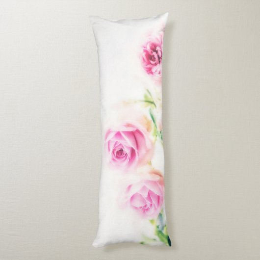 Roze roze bloem lichaamskussen (Achterkant (Verticaal))