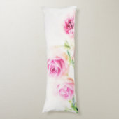 Roze roze bloem lichaamskussen (Voorkant Verticaal)