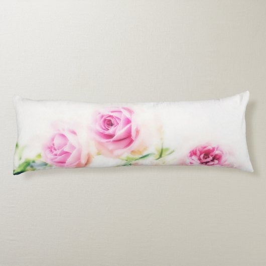 Roze roze bloem lichaamskussen (Achterkant)