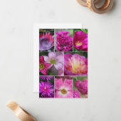 Roze roze bloem notitiekaartje (Voorkant / Achterkant in situ)