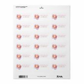 Roze roze bloem-opladlabel etiket (Full Sheet)