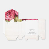 Roze roze bloem romantische bruiloft bedankdoosjes (Uitgevouwen)