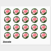 Roze roze bloem ronde sticker (Vel)