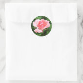 Roze roze bloem ronde sticker (Tas)