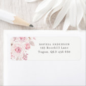 Roze Roze Bloemachtige Trouw Bruids Verjaardag Adr Etiket (Insitu)