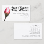 Roze roze bloembloemflorist visitekaartje (Voorkant / Achterkant)