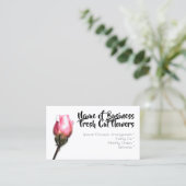 Roze roze bloembloemflorist visitekaartje (Staand voorkant)