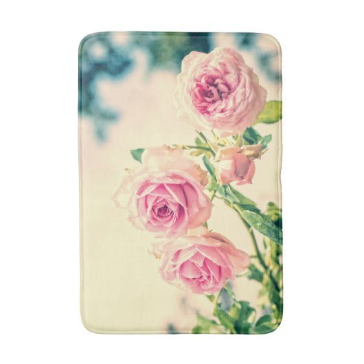  Roze roze bloemen Badmat (Voorkant Verticaal)
