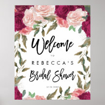 roze roze bloemen bruiloft welcome sign