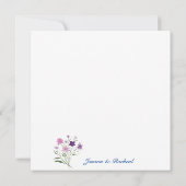 Roze roze bloemen Dank u Uitnodiging (Achterkant)