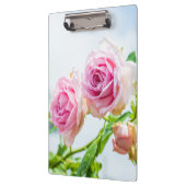 Roze roze bloemen klembord (Links)