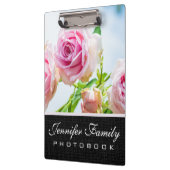 Roze roze bloemen klembord (Links)