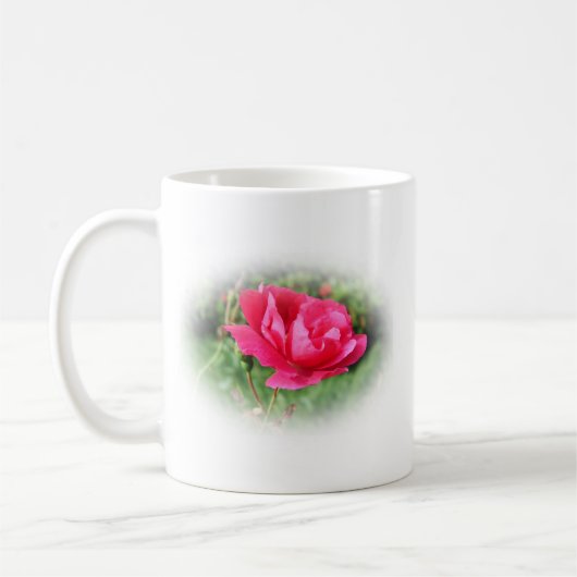 roze roze bloemen koffiemok (Links)