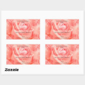 Roze roze bloemen Logo palmbladeren Rechthoekige Sticker (Vel)
