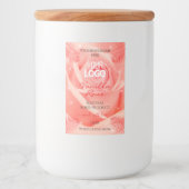 Roze roze bloemen Logo palmbladeren Voedselcontainer Etiket (Voorkant)