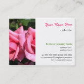 roze roze bloemen professioneel visitekaartje (Achterkant)