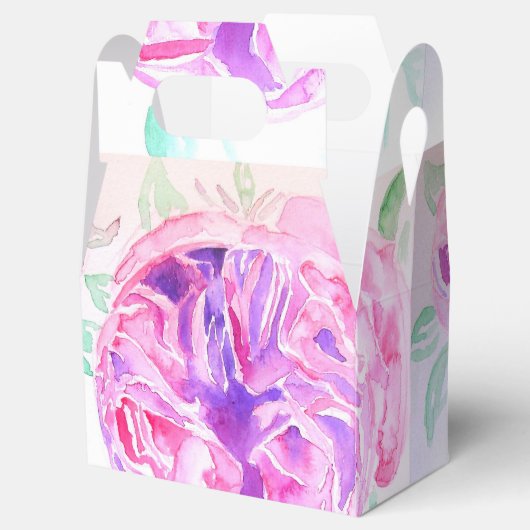  Roze Roze Bloemen Trouwtaart Favoriete Doos Bedankdoosjes (Geopend)