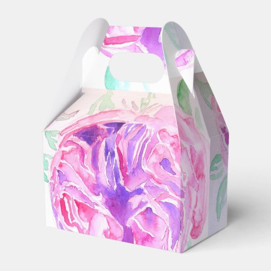  Roze Roze Bloemen Trouwtaart Favoriete Doos Bedankdoosjes (Voorkant Zijde)