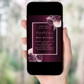 Roze roze bloemen uitnodiging voor verjaardag in B