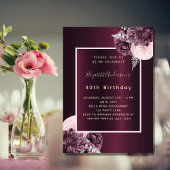 Roze roze bloemen uitnodiging voor verjaardag in B