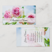Roze roze bloemen visitekaartje (Voorkant / Achterkant)