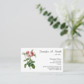  roze roze bloemenbedrijf visitekaartje (Staand voorkant)