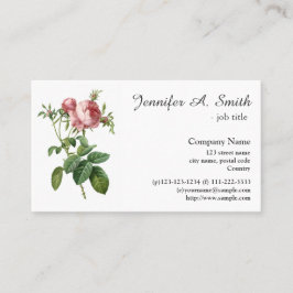  roze roze bloemenbedrijf visitekaartje