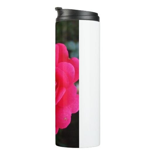  roze roze bloemfotografie thermosbeker (Geroteerd rechts)