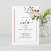 Roze Roze Bloemhart Script Bruiloft Kaart (Staand voorkant)