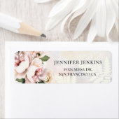 Roze Roze Bloemige Bruiloft Feest Etiket (Insitu)