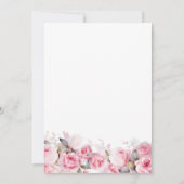 Roze Roze Bloemige Bruiloft Feest Kaart (Achterkant)