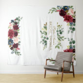 Roze Roze Bloemige Bruiloft Feest Prop Wandkleed (In Situ (horizontaal))