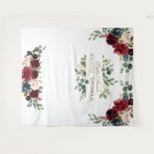 Roze Roze Bloemige Bruiloft Feest Prop Wandkleed (Voorkant (horizontaal))