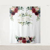 Roze Roze Bloemige Bruiloft Feest Prop Wandkleed (Voorkant)