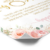 Roze Roze Bloemige Bruiloft Feest Ring Jacht Spel Poster (Hoek)