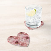 Roze Roze Bloemige Bruiloftsontvangst Kartonnen Onderzetters (Insitu)