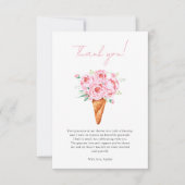 Roze Roze Bloemige Ijs Bridal Shower Bedankkaart (Voorkant)