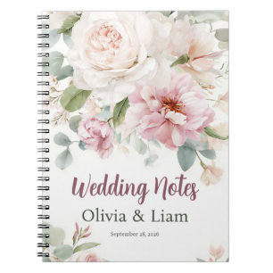 Roze Roze Bloemige Persoonlijke Trouwplanner Notitieboek