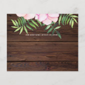 Roze Roze Bloemige Salie Bladeren Budget Bruiloft (Achterkant)