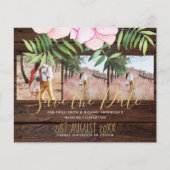 Roze Roze Bloemige Salie Bladeren Budget Bruiloft (Voorkant)