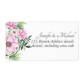 Roze Roze Bloemige Salie Bladeren Budget Bruiloft Etiket