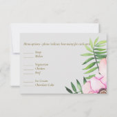 Roze Roze Bloemige Saliebladeren Budget Bruiloft RSVP Kaartje (Achterkant)