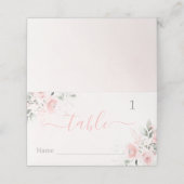 Roze roze bloemkaartjes plaatskaartje (Buitenkant ongevouwen)