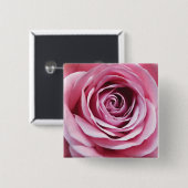 Roze roze bloemklaver vierkante button 5,1 cm (Voorkant /achterkant)