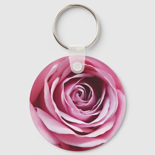 Roze roze bloemknol sleutelhanger (Voorkant)