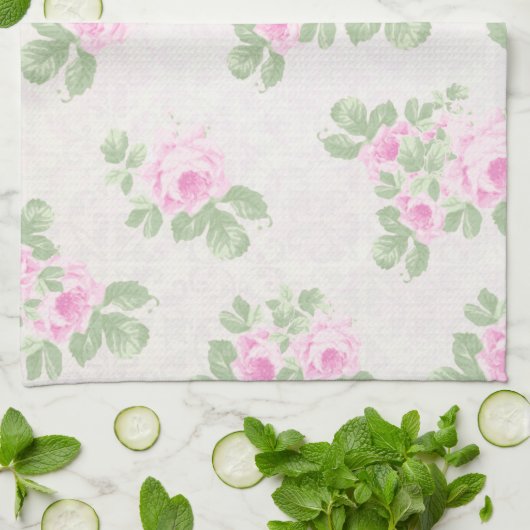 roze roze bloemkool theedoek (Gevouwen)