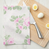 roze roze bloemkool theedoek (Quarter Fold)